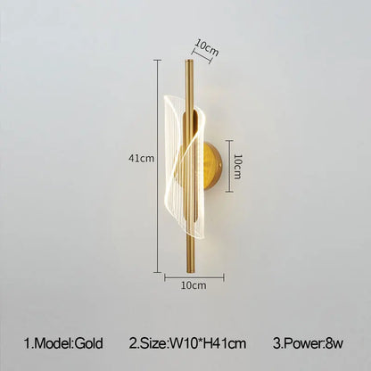 Decorbites™ Gold Schwarz LED Wandleuchte für Schlafzimmer Wohnzimmer Gang Flur