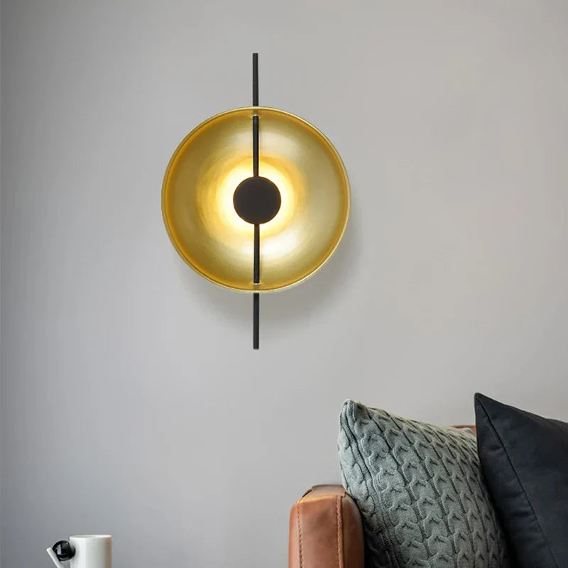 Gold Circle LED Wall Light