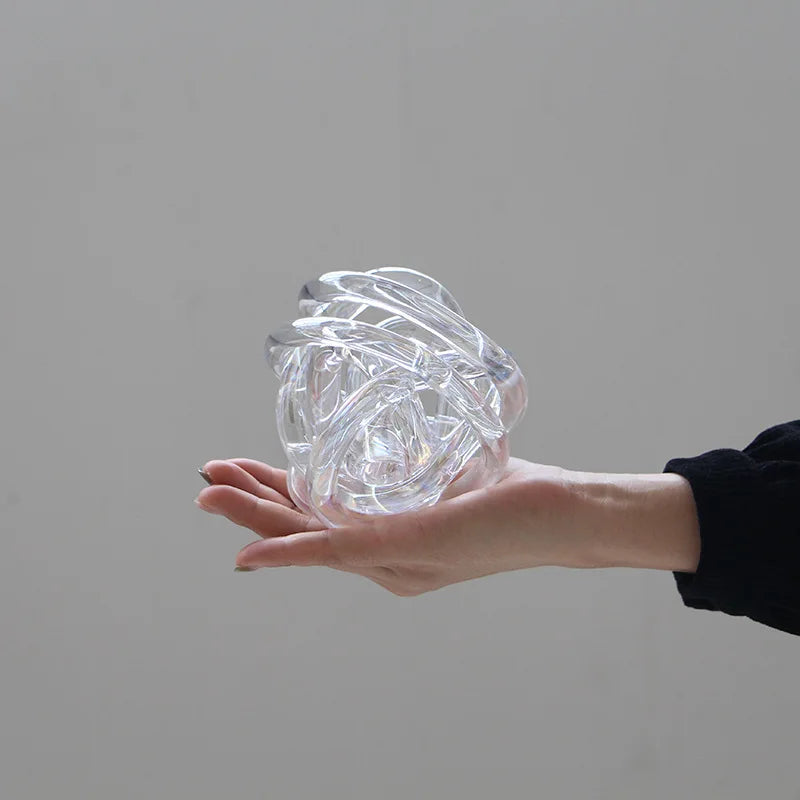 Decorbites™ Glas-Spulenwickelball-Ornament: Handgefertigt, geometrisch, transparent, Heimdekoration