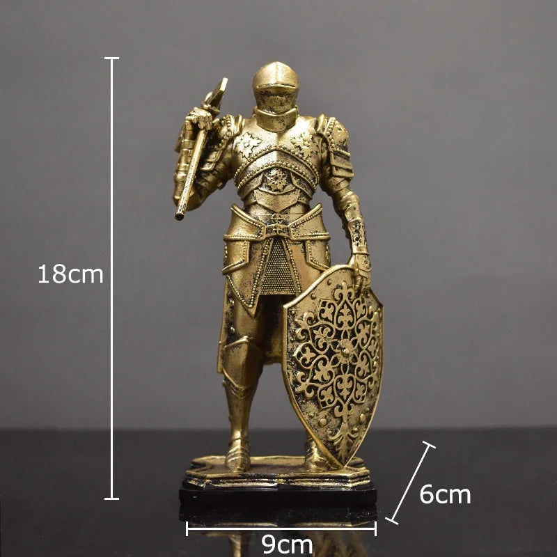 Decorbites™ Schwere gepanzerte Ritter-Harzstatue als Dekoration für Schreibtisch und Raumästhetik