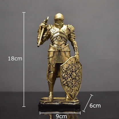 Decorbites™ Schwere gepanzerte Ritter-Harzstatue als Dekoration für Schreibtisch und Raumästhetik