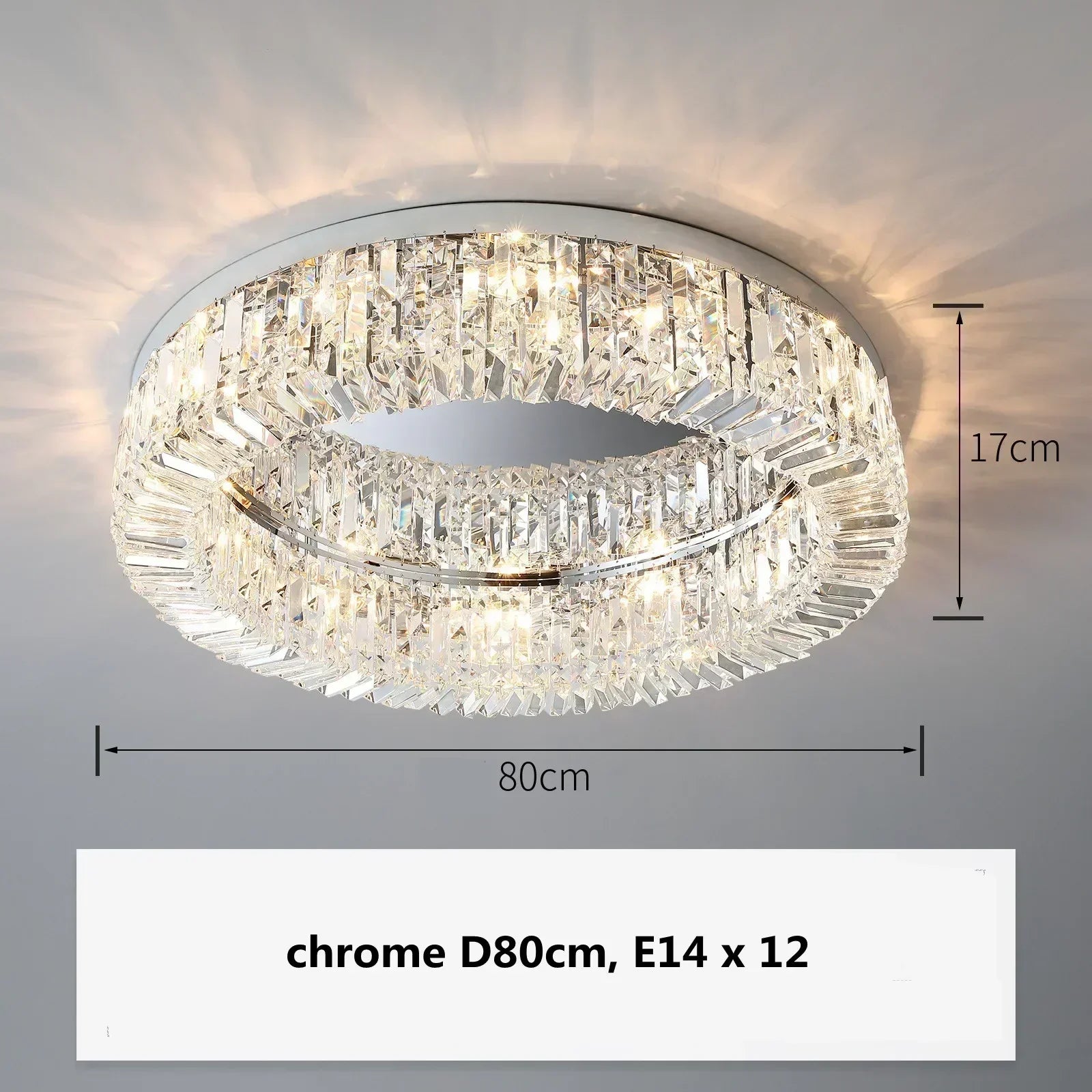 Gold Crystal Dining Chandelier D100cm 16-Light