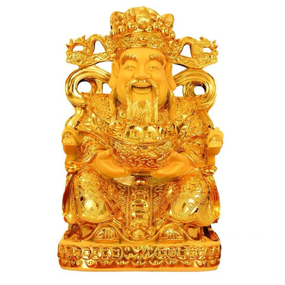 Decorbites™ Goldener Gott-des-Reichtums-Statue: Fengshui-Heimdekoration-Skulptur für Eingang & Wohnzimmer