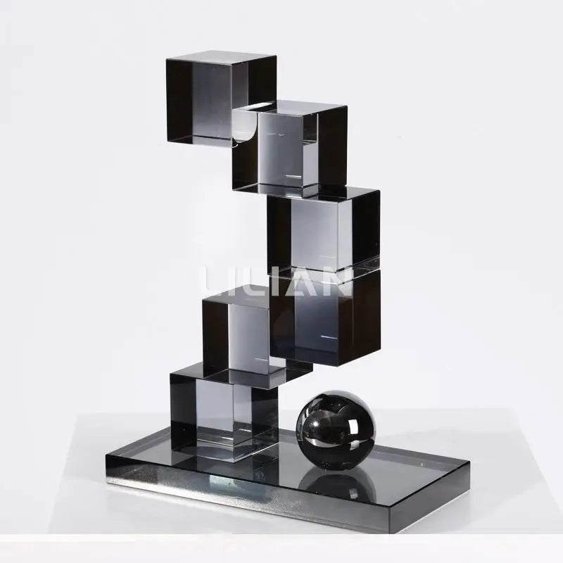 DecorBites™ Geometric Crystal Glass Bookshelf Ornaments
