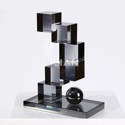 DecorBites™ Geometric Crystal Glass Bookshelf Ornaments