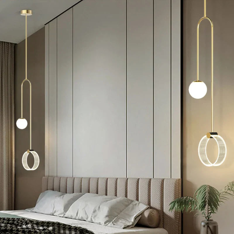 DecorBites™ Gold Luxury LED Pendant Light for Living Room, Bedroom, Restaurant, Bars - Modern Art Indoor Ceiling Lamp