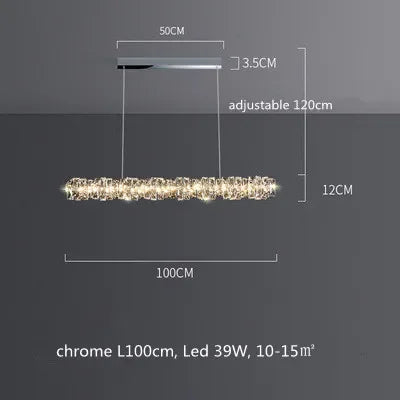 Decorbites™ Kristall-LED-Pendantleuchten | Dimmbare Ring-Hängeleuchte | Moderne Luxus-Dekorleuchten