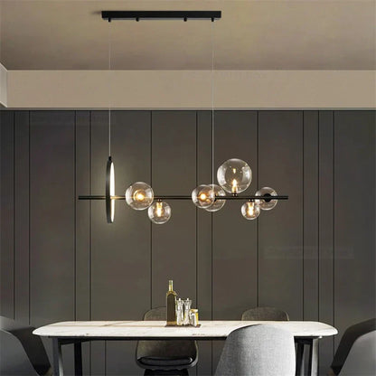 Decorbites™ Glasball-LED-Kronleuchter: Moderne lange Pendelleuchte für Wohnzimmer und Geschäft
