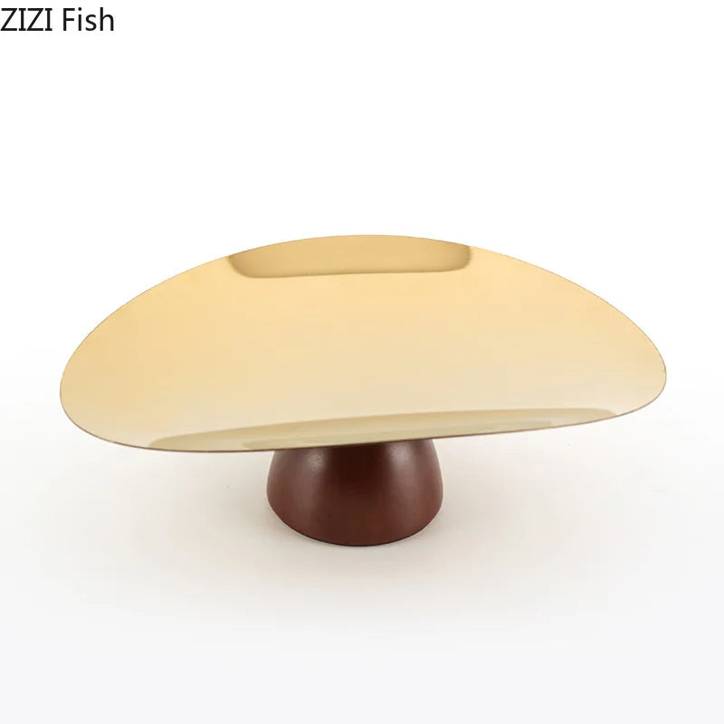 DecorBites™ Gold Plated Wooden Fruit Bowl Tray Set for Home Kitchen and Restaurants