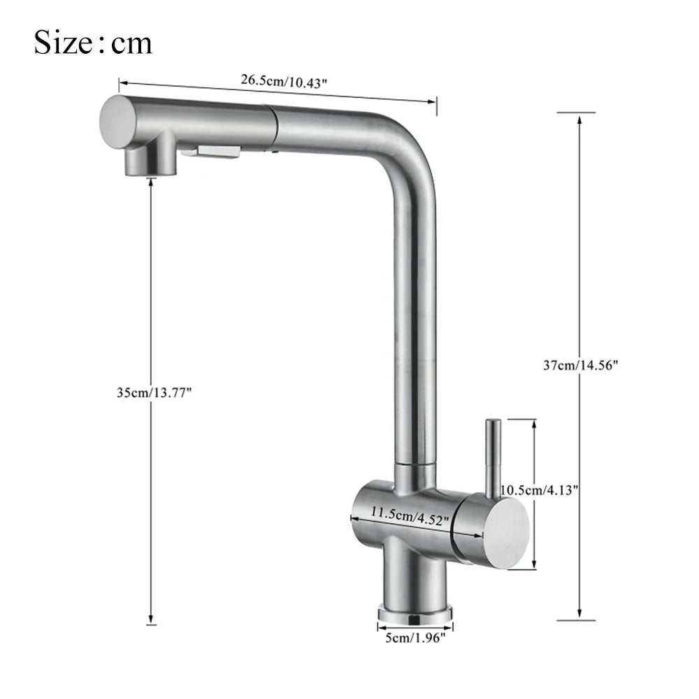 Decorbites™ Gebürsteter Nickel-Auszugsküchenarmatur Edelstahl-Wasserhahn Deckenmontage