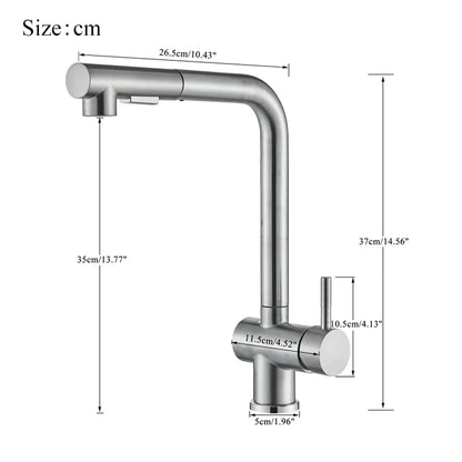 Decorbites™ Gebürsteter Nickel-Auszugsküchenarmatur Edelstahl-Wasserhahn Deckenmontage