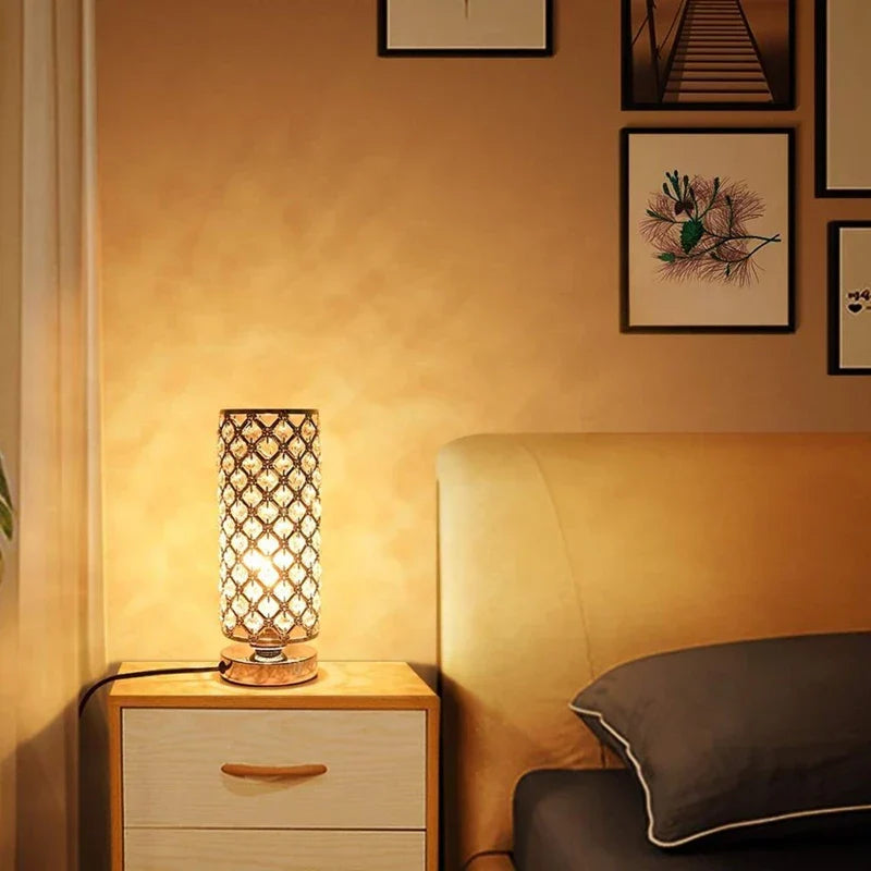 DecorBites™ Crystal Touch Bedside Lamp Dimmable USB Charging Eye-Protection Design
