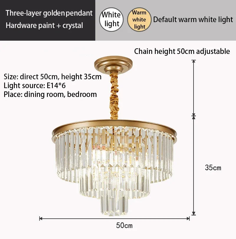 Decorbites™ Kristall Gold Schwarz LED Kronleuchter - Mehrstöckige moderne runde Pendelleuchte