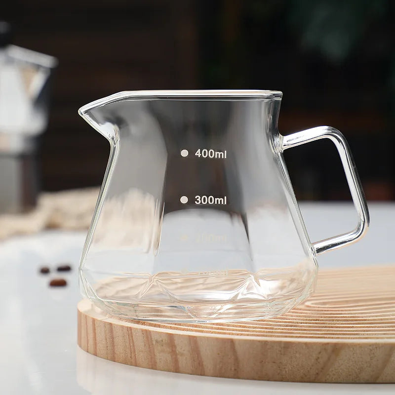 Decorbites™ Glas-Kaffeekanne Oktaedrischer Topf für Tee/Kaffee, 400/600 ml Wiederverwendbares Kaffeegeschirr