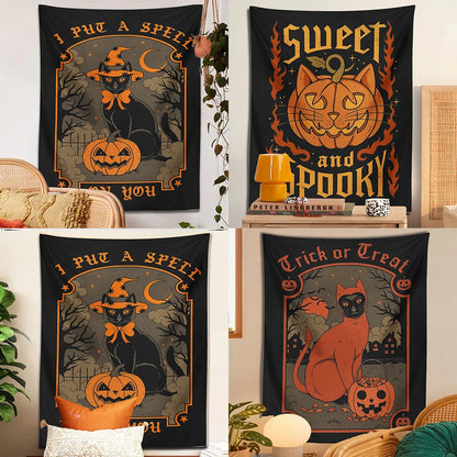 Decorbites™ Halloween-Katzen-Wandbehang für süße und gruselige Heimdekoration