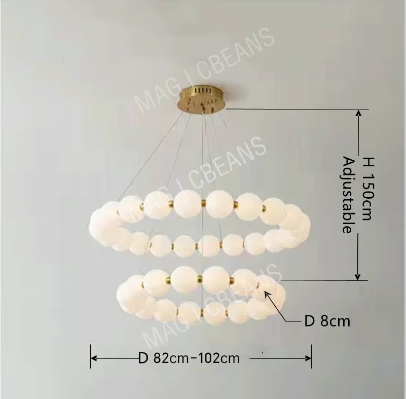 Nordic Magic Bean Round Gold Pendant Light