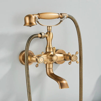 Decorbites™ Golden Schwarzer Badewannenarmatur mit Handbrause und drehbarem Auslauf