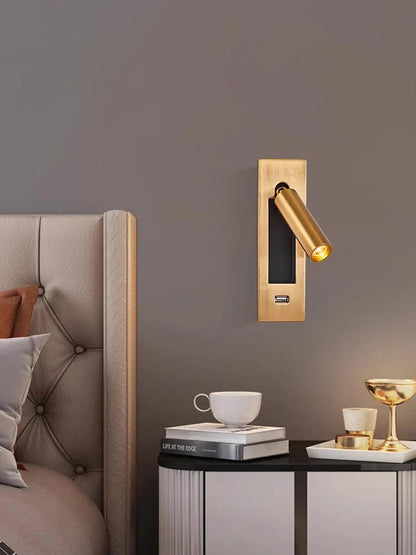 Decorbites™ LED-Wandleuchte mit Schalter, USB-Anschluss, drehbar – Leselampe für das Schlafzimmer