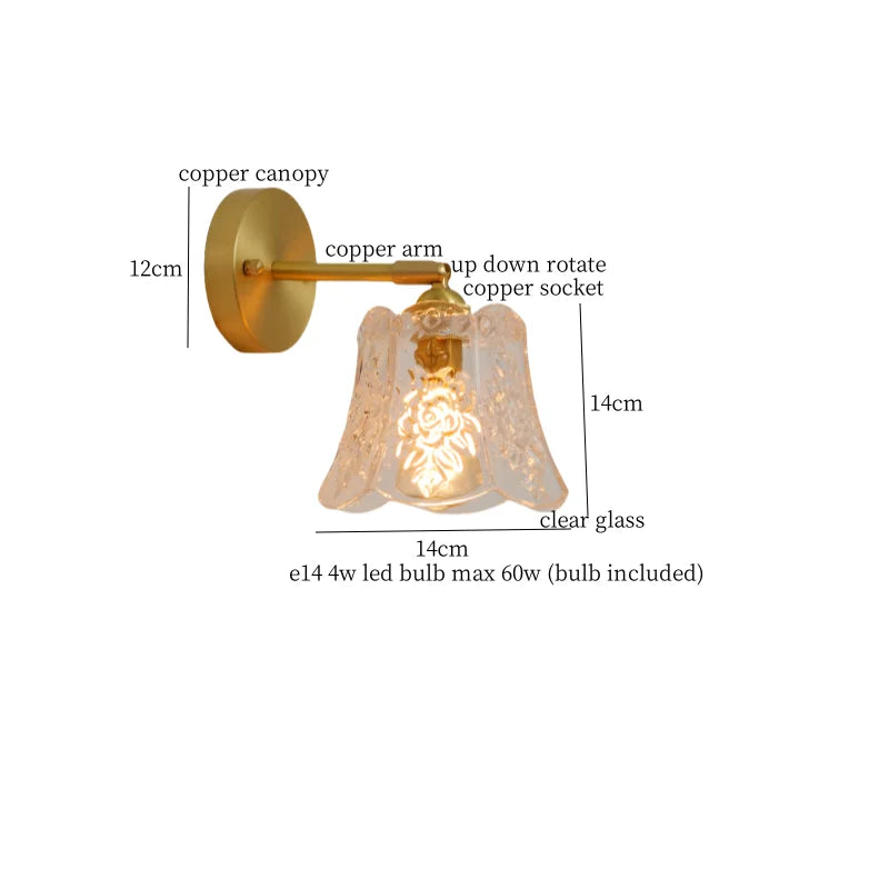 Decorbites™ Bell Glass LED Wandlampe für Wohnzimmer, Badezimmer, Treppenbeleuchtung – Japanischer Vintage-Stil