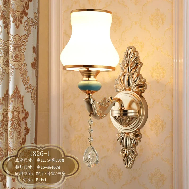 DecorBites™ Crystal Wall Sconce Bedroom Lamp Indoor Modern Lighting Europen Style