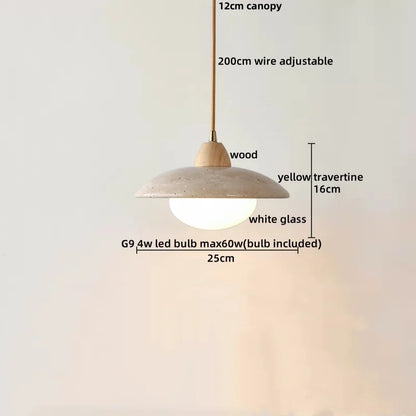 Decorbites™ Glas-Kugelleuchte - Verstellbares Kabel, LED, Gelber Travertin Weiß, Esszimmer
