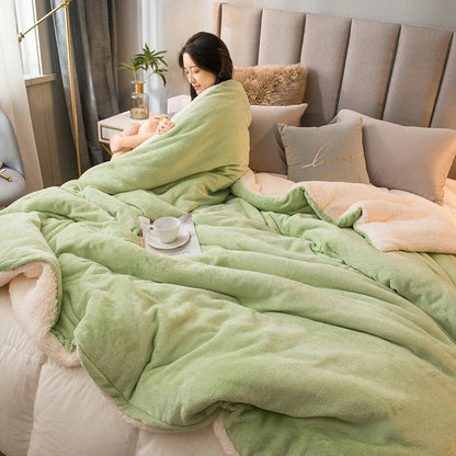 Decorbites™ Gemütliche Flanell-Bettwäsche für Doppelbett - Herbst Winter Wärme Decke Quilt