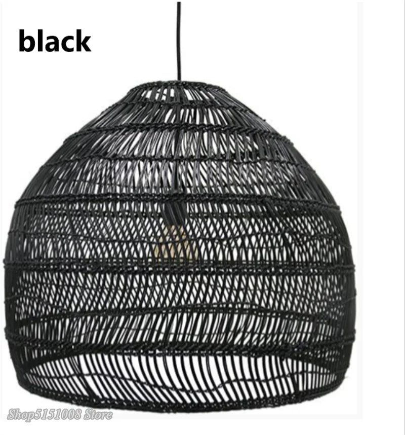 Decorbites™ Elegante Hängelampe mit Wellenmuster aus Rattan für modernes rustikales Wohnraumausstattung