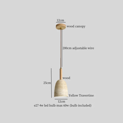 Decorbites™ Glas-Stein-LED-Pendantleuchten - Gelber Travertin Vintage-Hängeleuchte