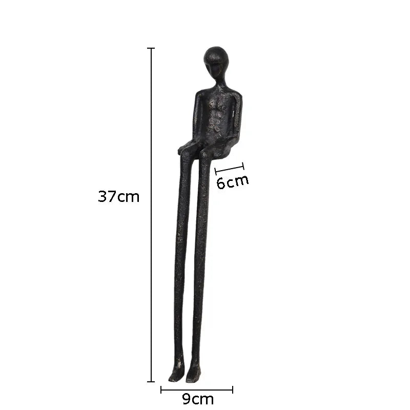 Decorbites™ Schwarze Charakter-Metallstatue Schreibtisch-Dekoration Skulptur Heimdekoration Figur Kunstwerk