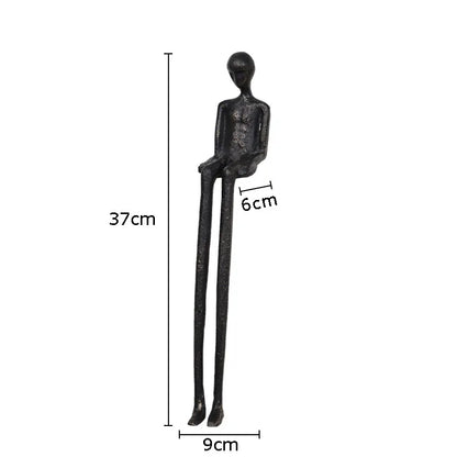 Decorbites™ Schwarze Charakter-Metallstatue Schreibtisch-Dekoration Skulptur Heimdekoration Figur Kunstwerk