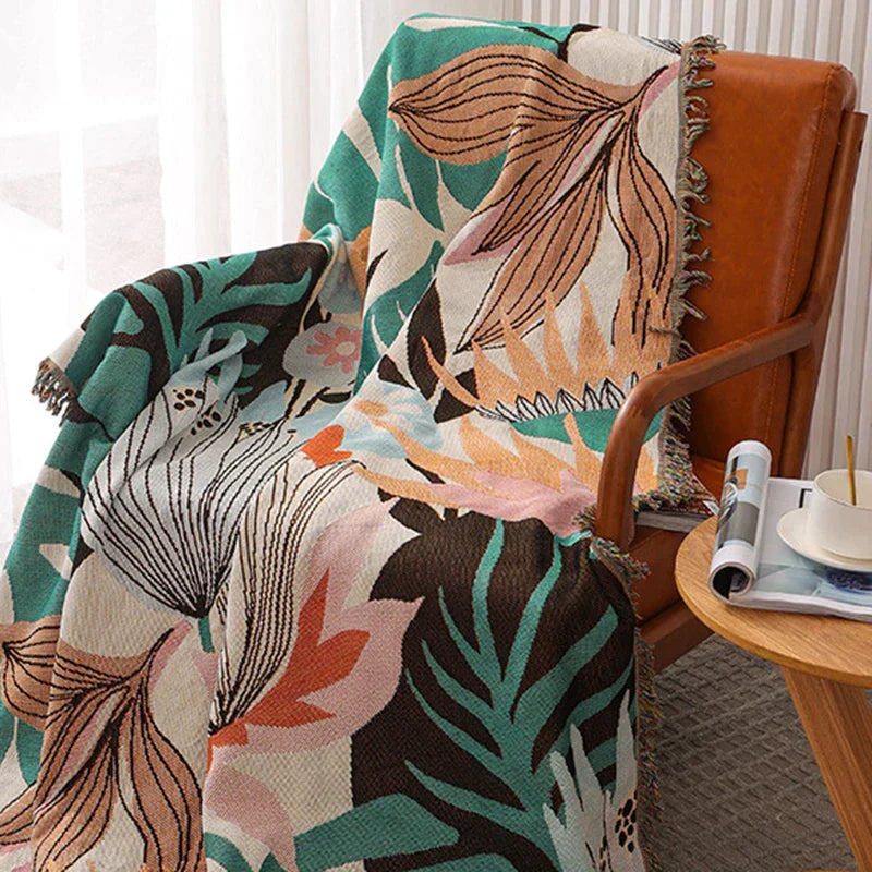 Decorbites™ Kuscheldecke aus Strick mit Fransen - Weich & doppelseitig für Bett- und Sofadecor