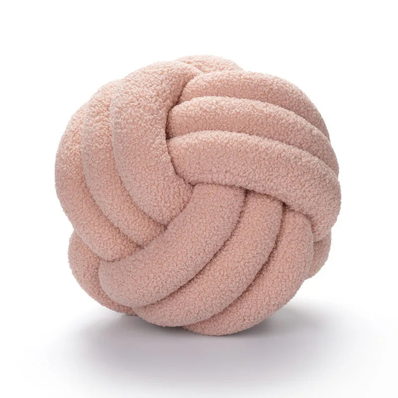 Decorbites™ Handgefertigtes Geknüpftes Bouclé-Rund-Plüschkissen Braun