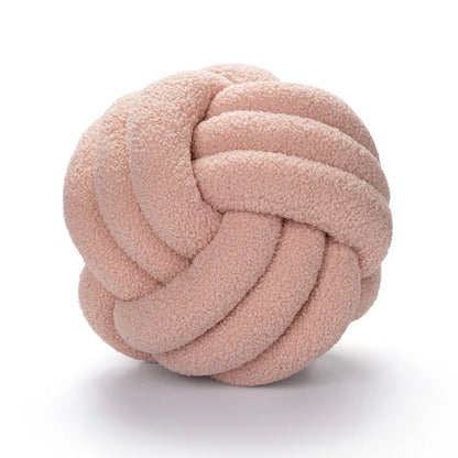 Decorbites™ Handgefertigtes Geknüpftes Bouclé-Rund-Plüschkissen Braun