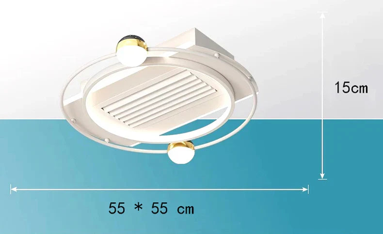 White LED Ceiling Fan Heated Blade Kids Room