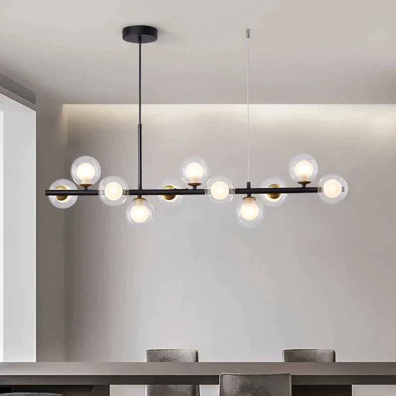 Gold Glass Ball Pendant 11-Light Smoky Gray