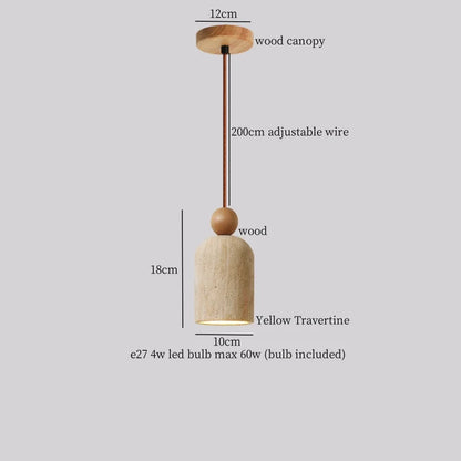 Decorbites™ LED Gelbe Travertin-Stein-Hängeleuchten | Wabi Sabi Vintage Hängelampe