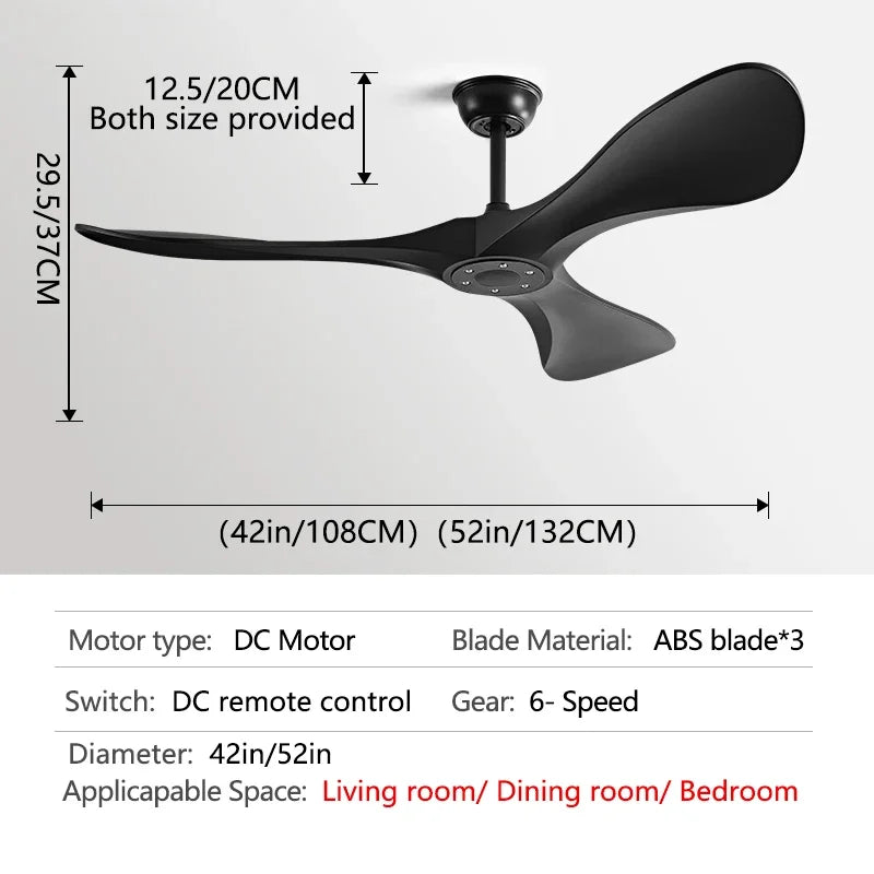 DecorBites™ 3 Blade DC Motor Ceiling Fan with Remote Control