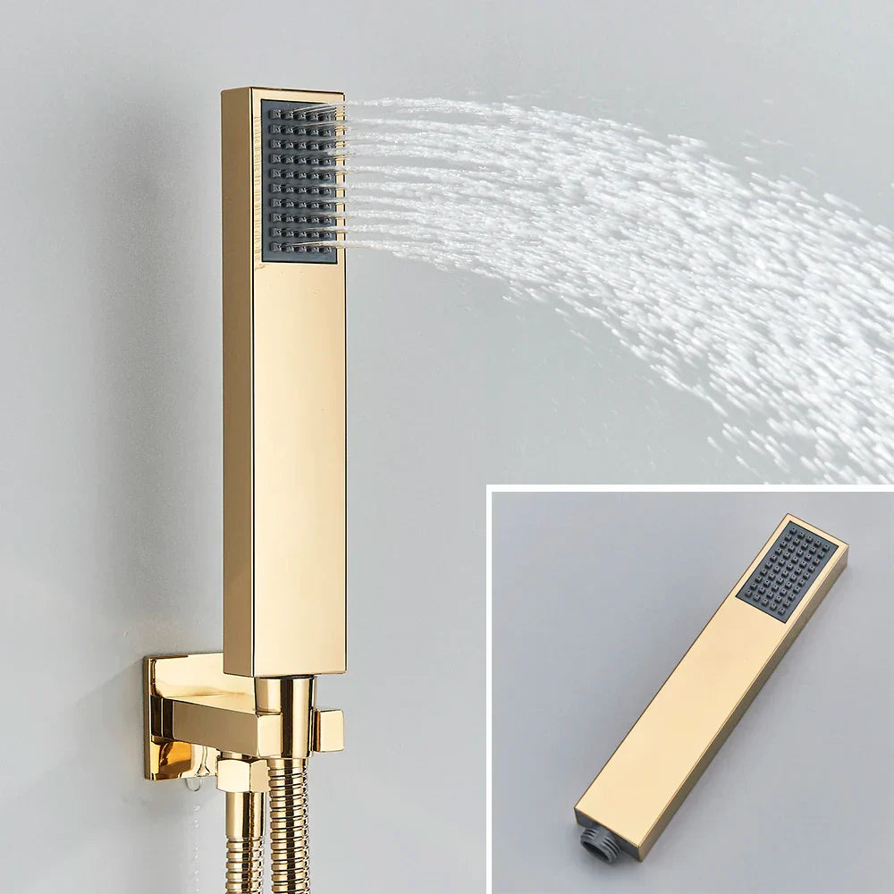 Decorbites™ Schwarzes Digitales Duscharmatur-Set mit Regendusche und Ganzmetall-Mischer Display