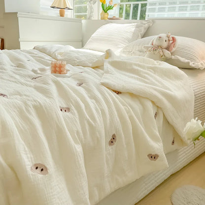 DecorBites™ Double Layer Yarn Summer Quilt: Super Soft Skin-friendly Comforter Blanket