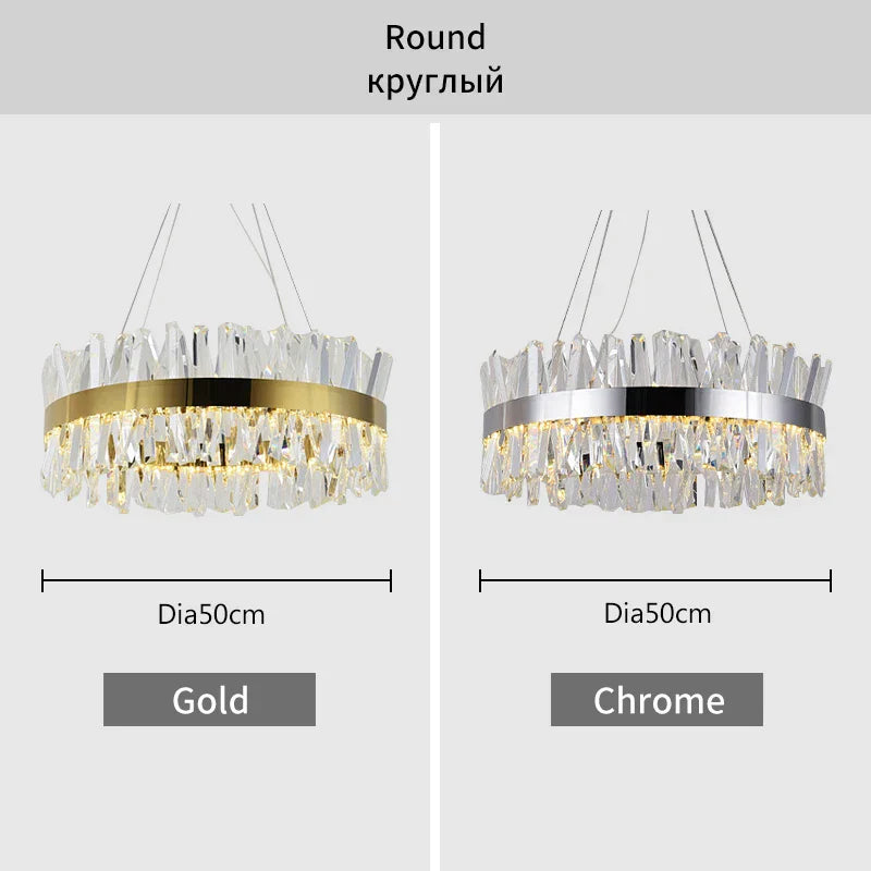 Decorbites™ Kristall-LED-Hängeleuchte Chrom/Gold Luxus-Kronleuchter für Küche und Wohnzimmer.