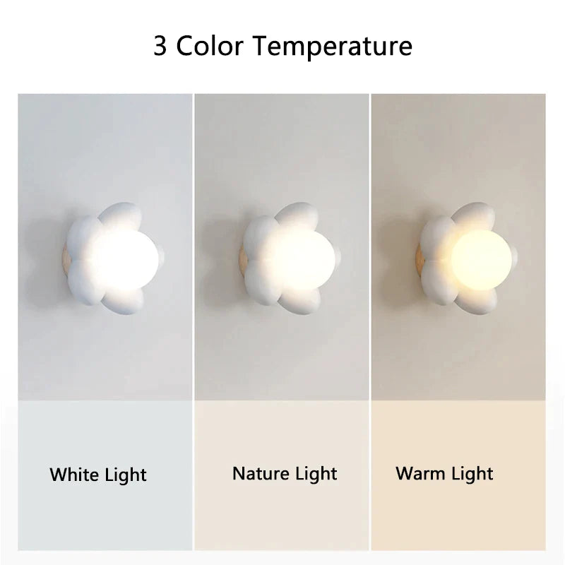 Decorbites™ Kinder Blüten Harz Wandlampe LED G9 Birne Weiß Rosa Kreative Schlafzimmerdekoration