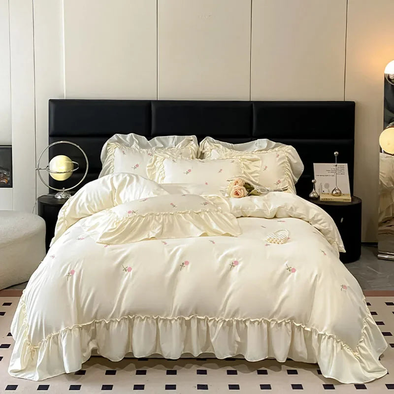 Decorbites™-Spitzenstickerei-Kühlende Bettwäsche-Set - Seidig gemütliche Bettensets