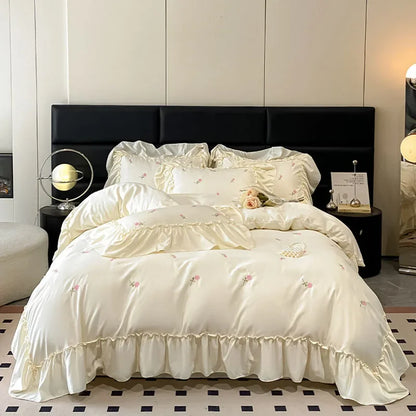 Decorbites™-Spitzenstickerei-Kühlende Bettwäsche-Set - Seidig gemütliche Bettensets