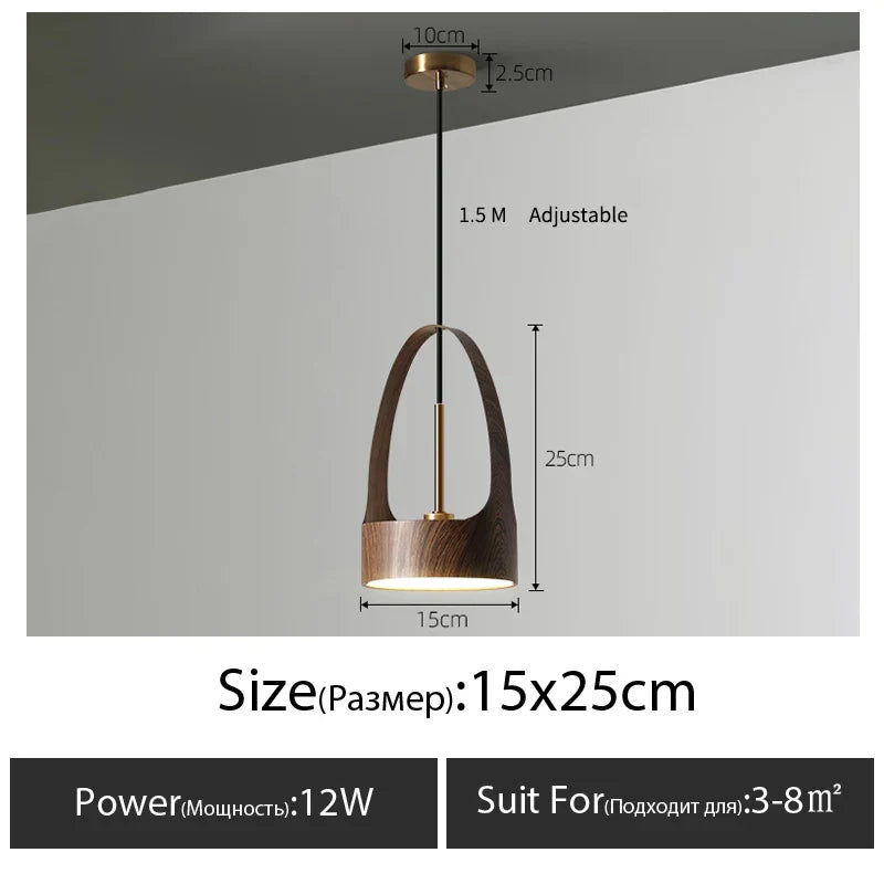 Decorbites™ LED-Holzmaserung-Kronleuchter für Ambiente im Esszimmer, Wohnzimmer und Schlafzimmer