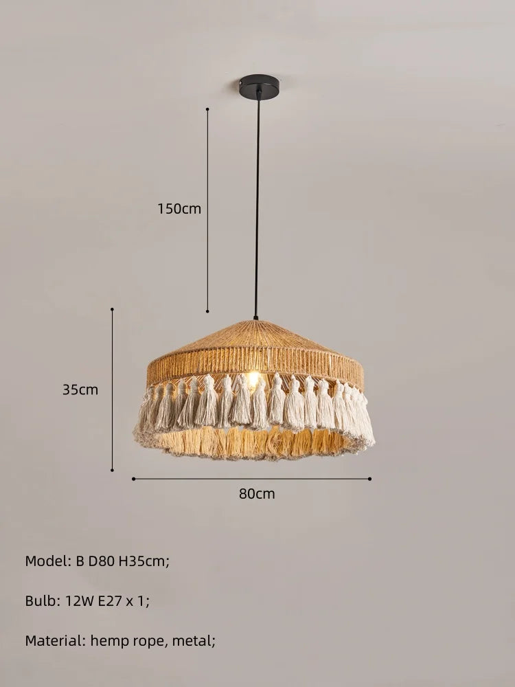 Decorbites™ Hanfseil E27 LED Hängeleuchten Kronleuchter Beleuchtung - Nordische Minimalismus