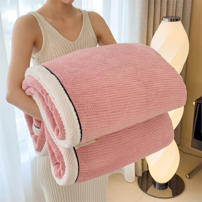 Decorbites™ Gemütliche Geschnitzte Samtdecke | Warm, Weich & Atmungsaktiv | Herbst Winter Sofabett Überwurf