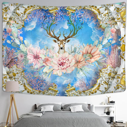 Decorbites™ Elch-Teppich Wandbehang Mystischer Sternenhimmel Wohnraumdekoration