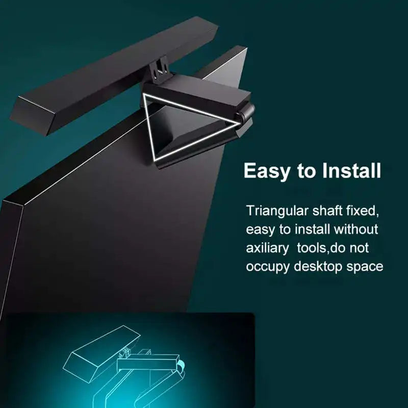 DecorBites™ 3-in-1 Monitor Light Bar: USB Aluminium Screen Lamp with Eye-Care Technology.