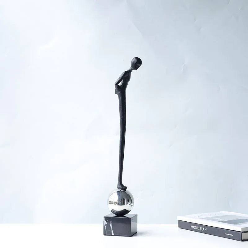 DecorBites™ Abstract Thinker Metal Figurine Portrait Sculpture Home Decoration