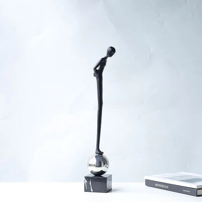 DecorBites™ Abstract Thinker Metal Figurine Portrait Sculpture Home Decoration